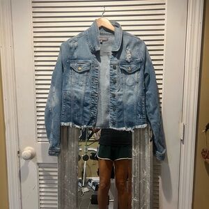 NEW - Just USA Light Blue Distressed Jean Jacket - Small